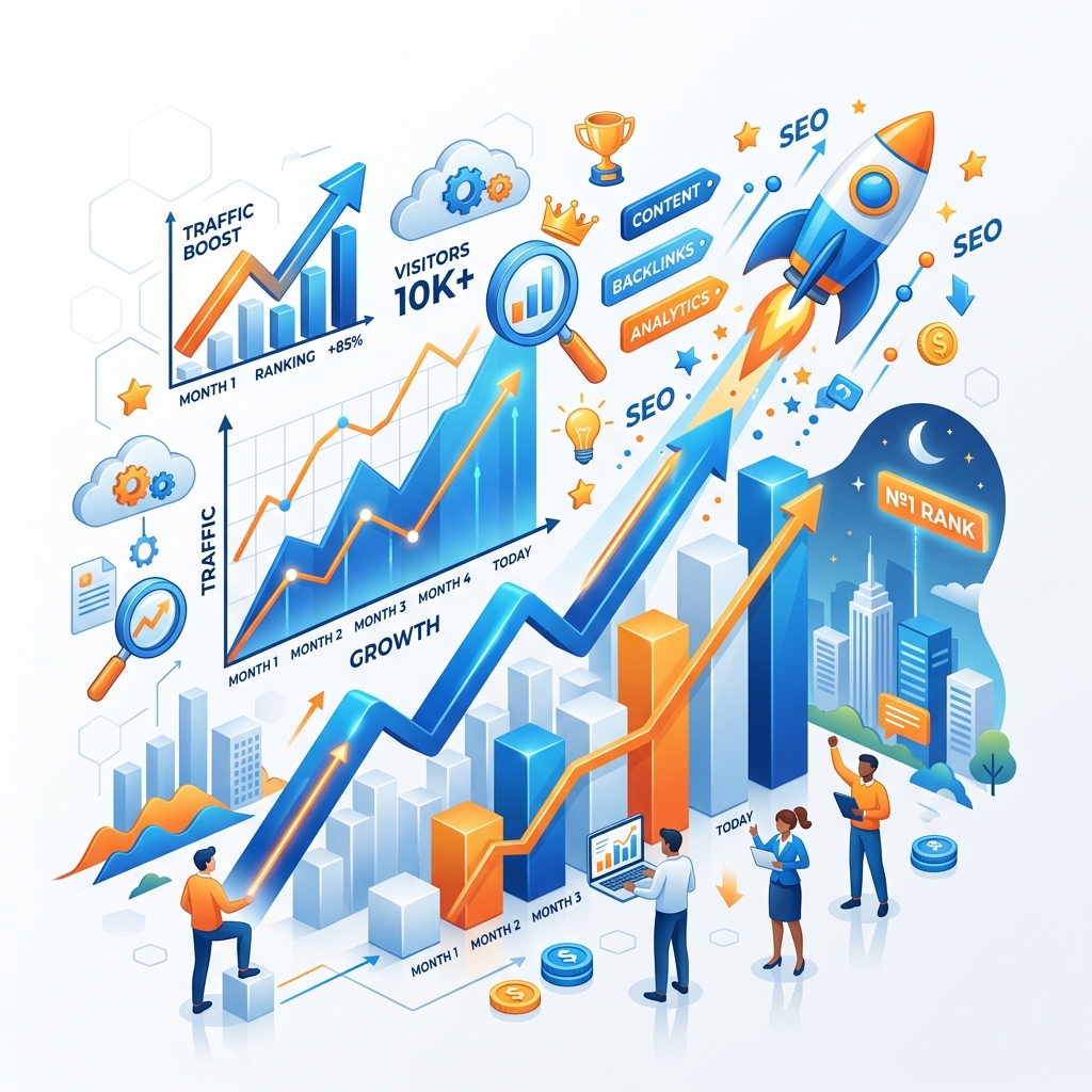 SEO Ranking Growth Vector